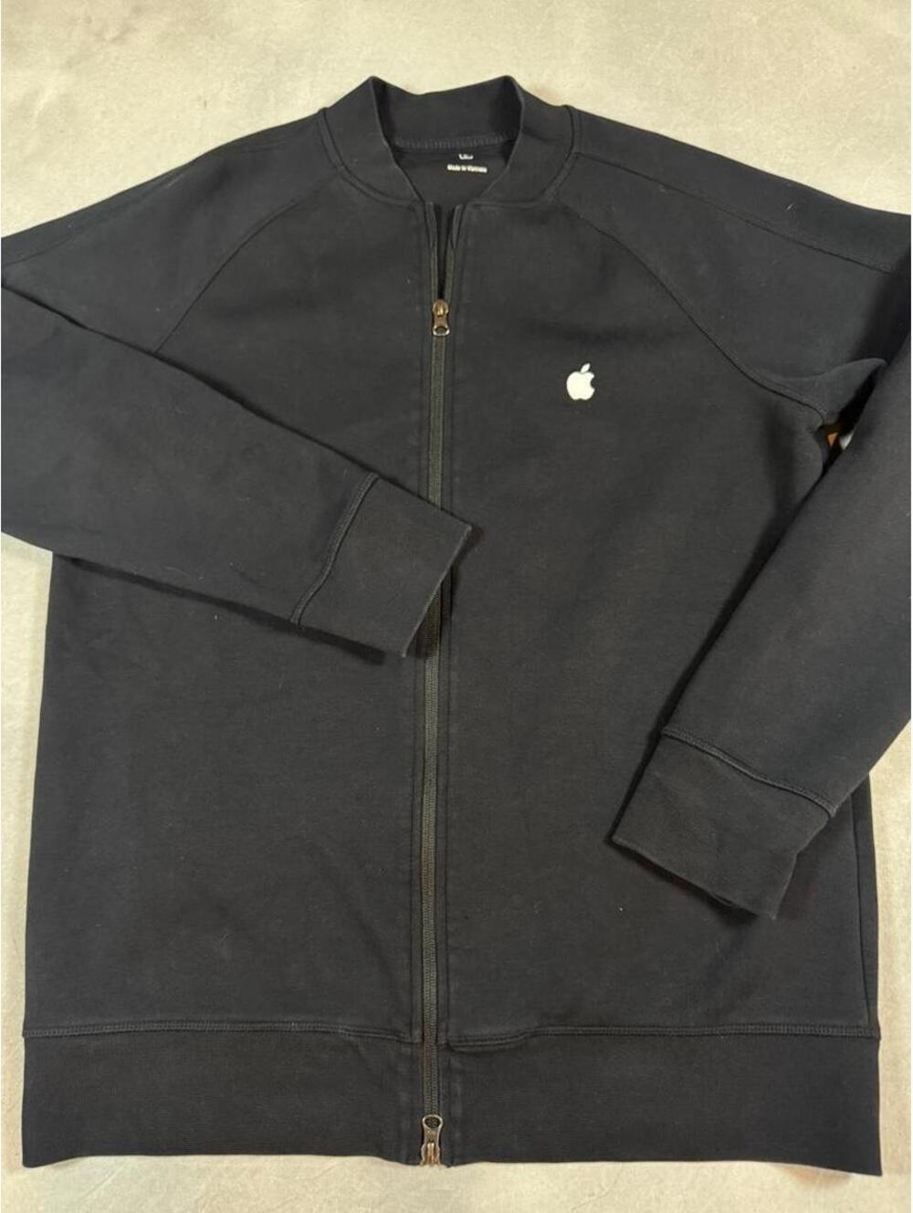 Apple Store Employee Exclusive Black Full Zip Jacket Embroidered Logo Size L